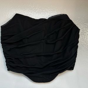 Black mesh zip bustier corset